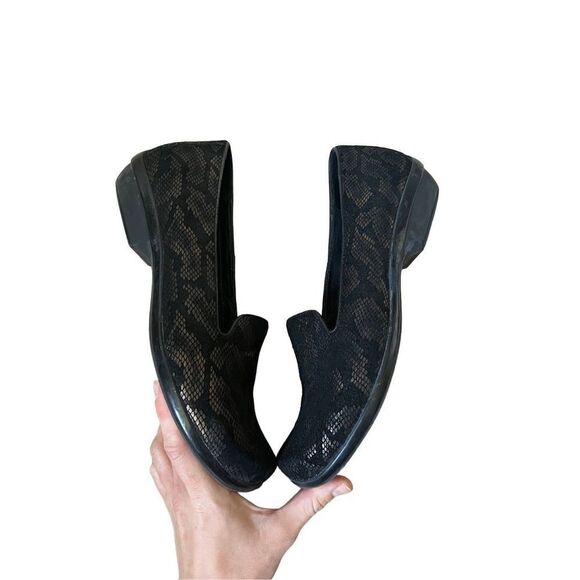 Dansko Olivia Black Bronze Metallic Leopard Animal Print Slip on Loafers size 39 - Picture 8 of 9